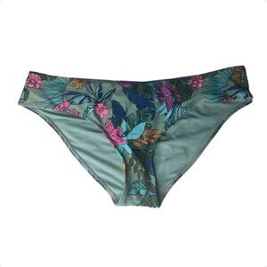 Xhilaration Swim Suit Bikini Bottoms Womens XL Blue Pink Floral Tropical Summer
